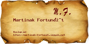 Martinak Fortunát névjegykártya